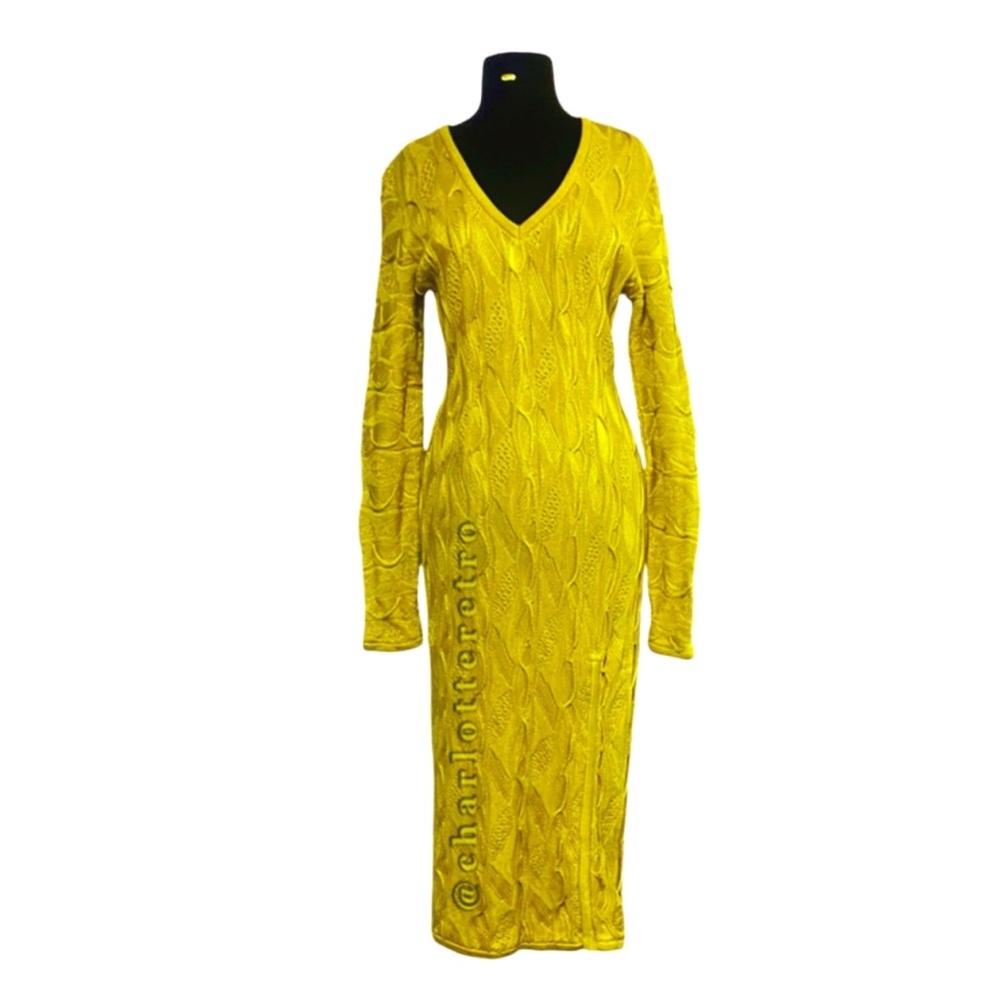 vtg Coogi Australia • 3D Knit Maxi Sweater Dress - Picture 2 of 9